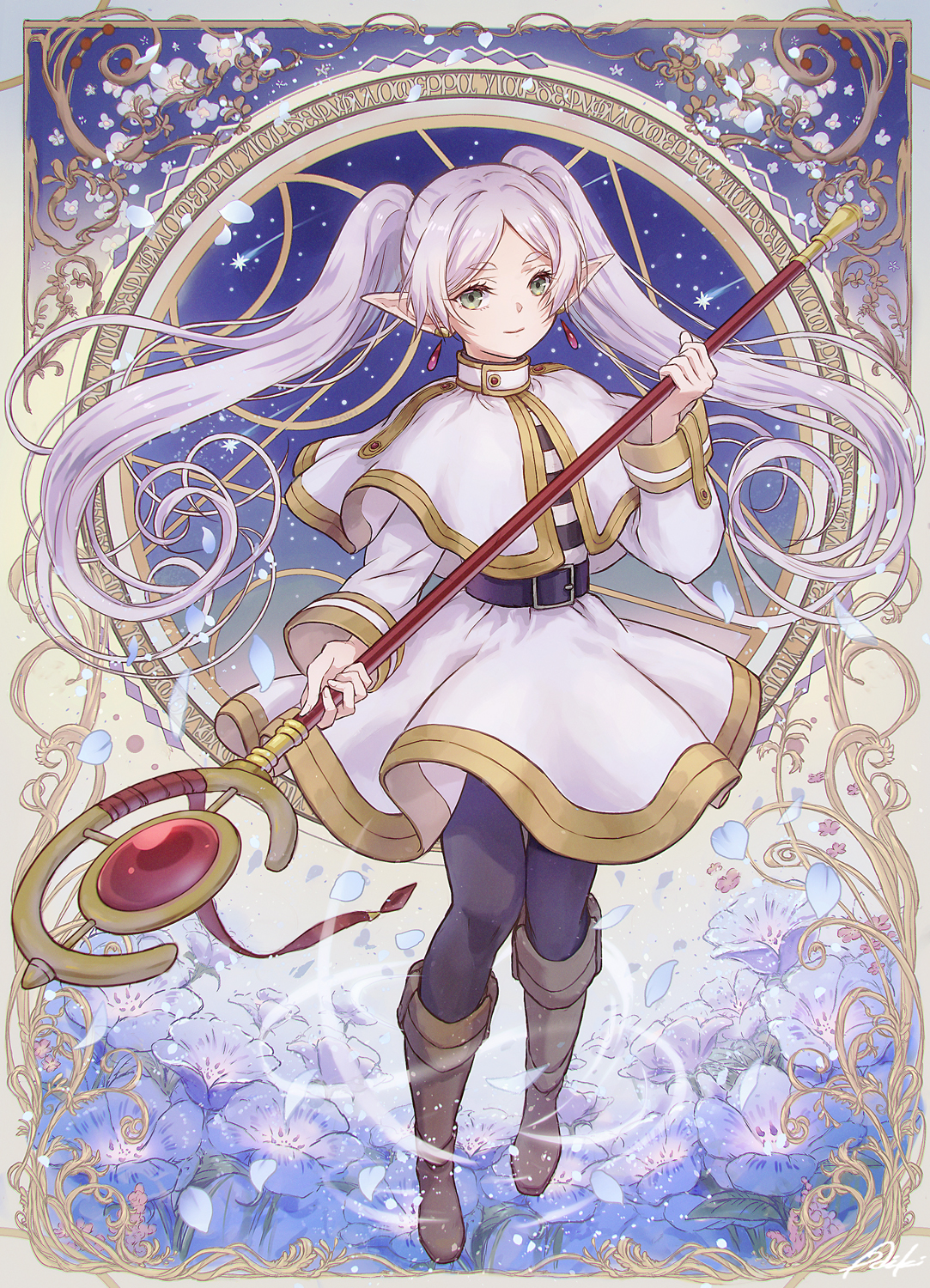 送葬的自由莲插画图片壁纸