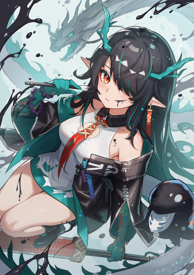 Fanart of Dusk from Arknights
