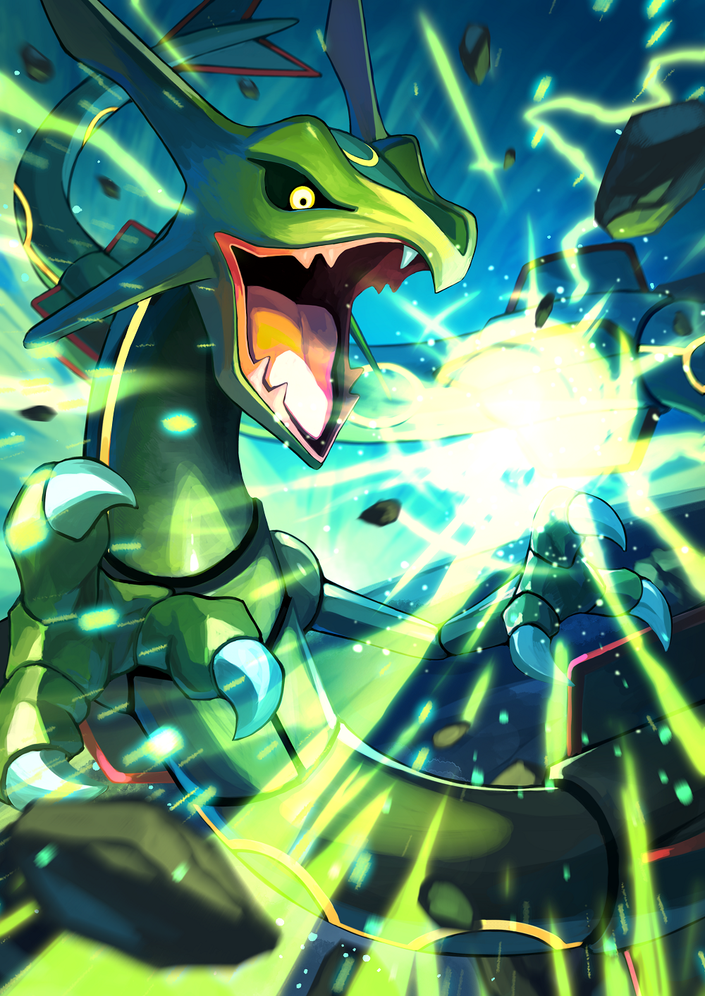 レックウザ插画图片壁纸