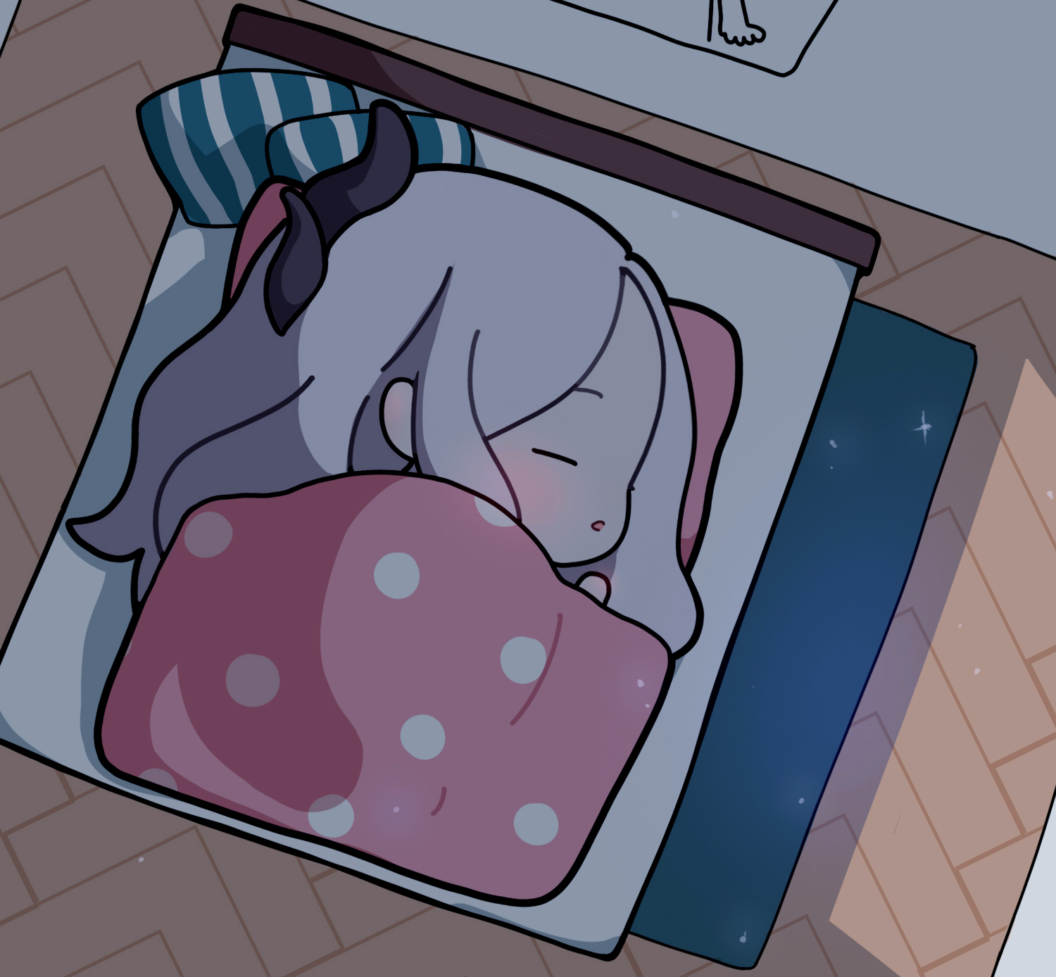 晚安，桑尼插画图片壁纸