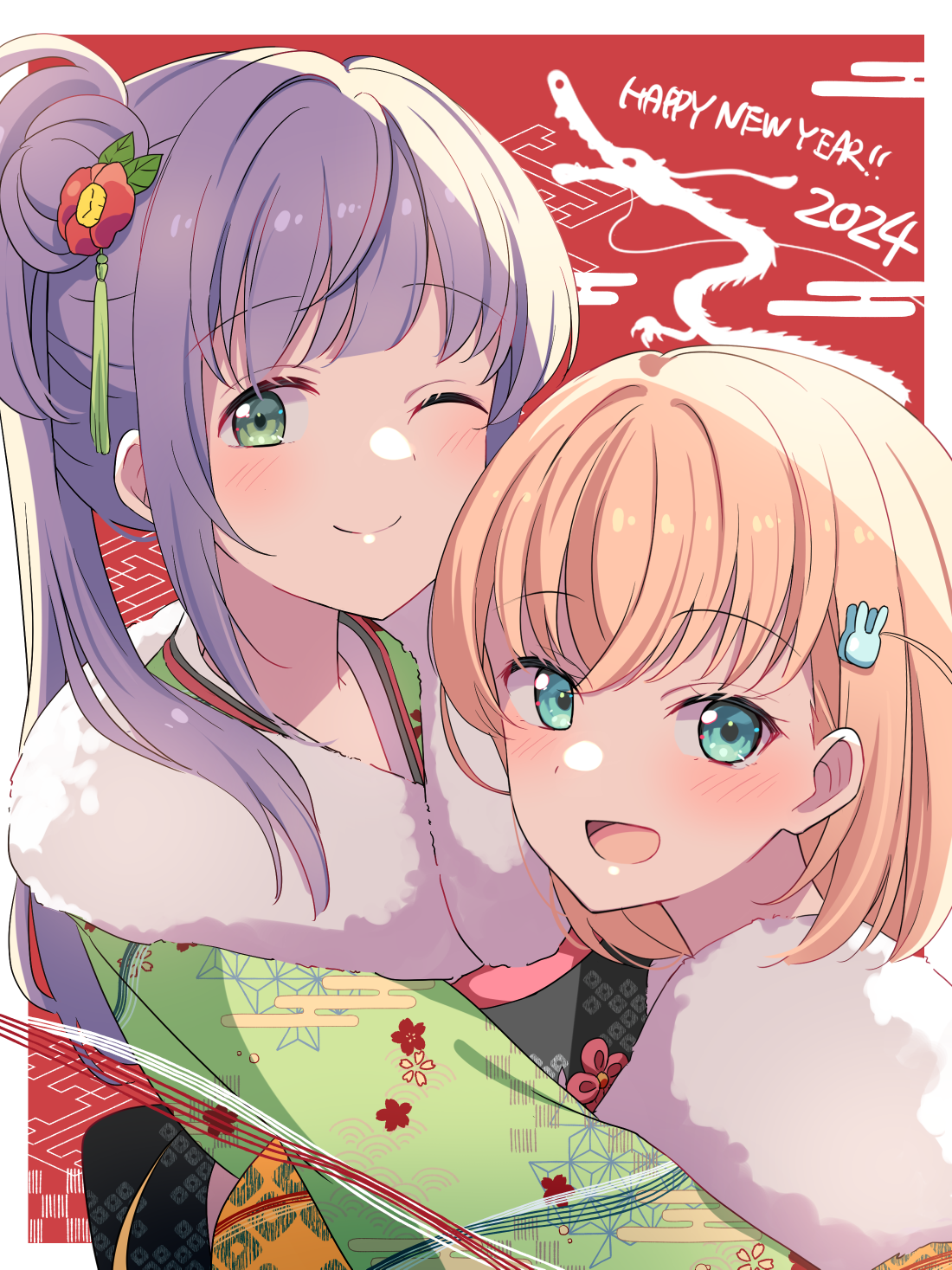 新年前夜花束插画图片壁纸