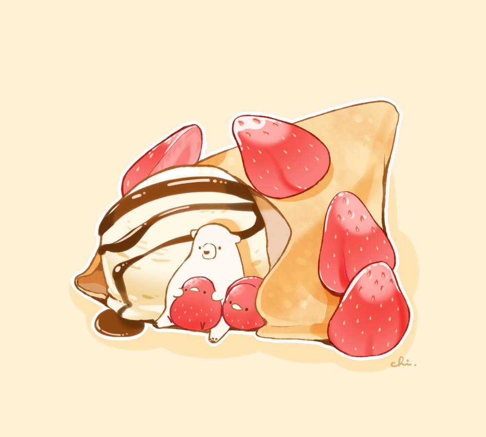 草莓冰淇淋插画图片壁纸