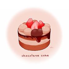 草莓巧克力蛋糕插画图片壁纸