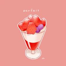草莓芭菲插画图片壁纸