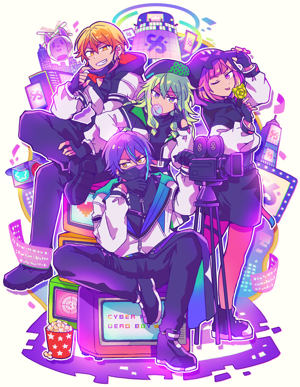网络爆胎男孩插画图片壁纸