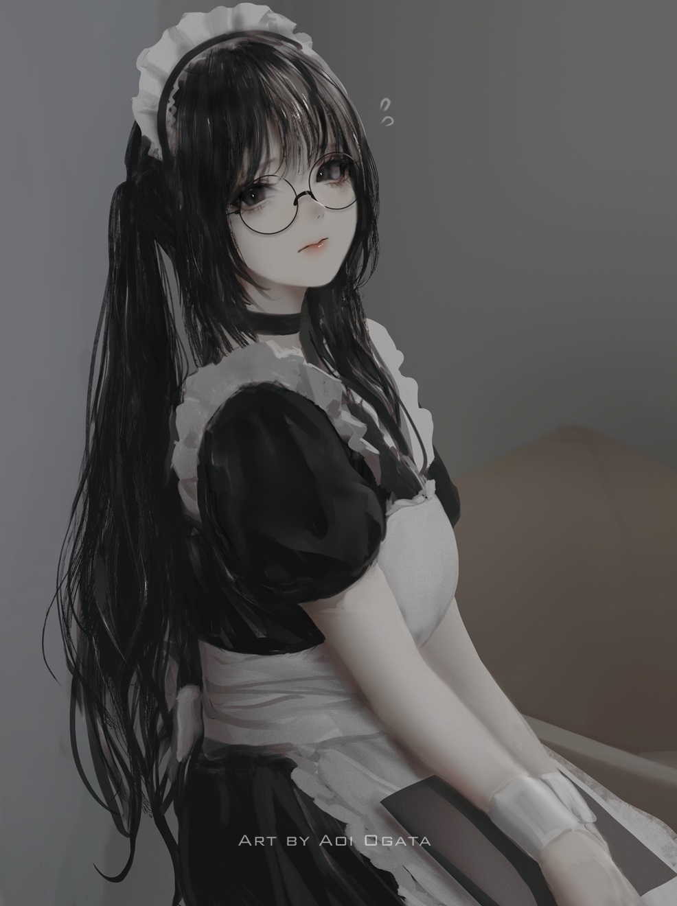 timid maid插画图片壁纸