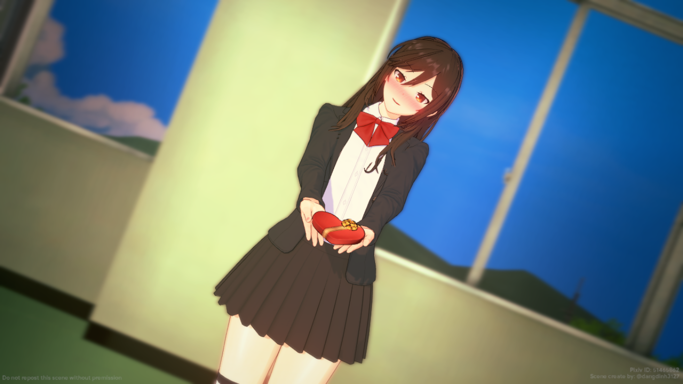 Horimiya Girls giving valentines插画图片壁纸