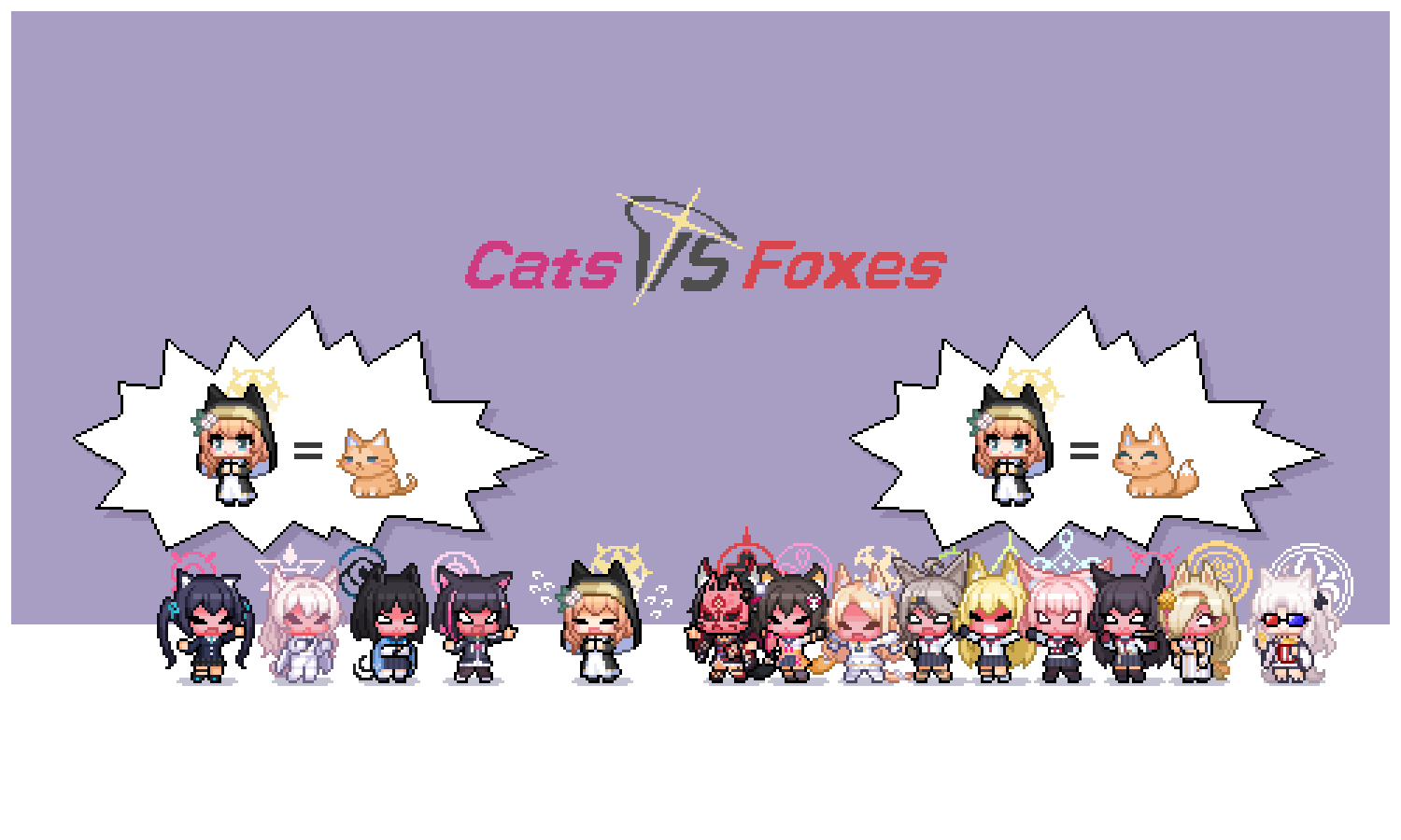 Cats / Foxes插画图片壁纸