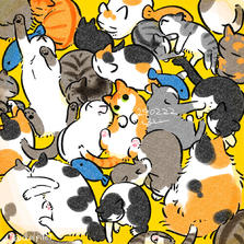 猫之日+胶囊玩具告知插画图片壁纸