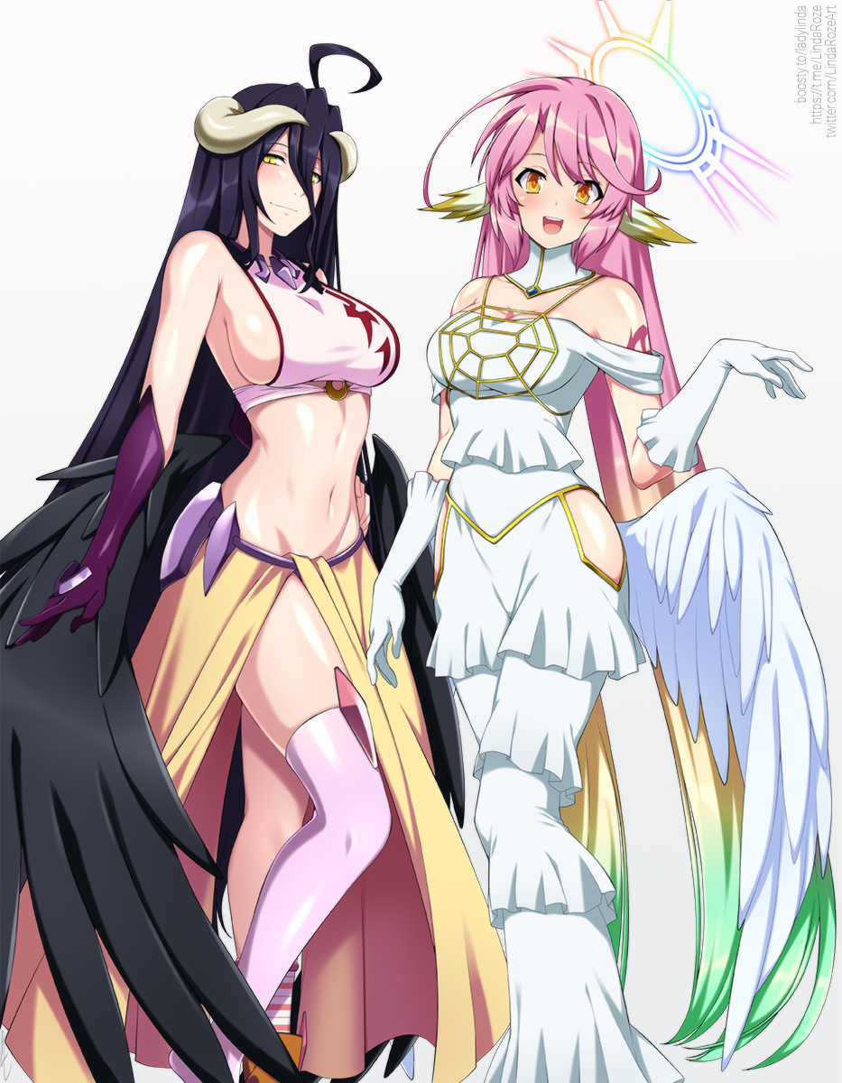 Jibril x Albedo Swap插画图片壁纸