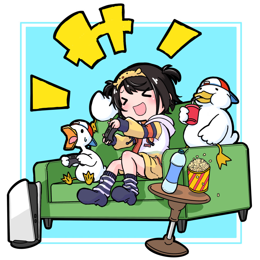和斯巴达克友好地玩游戏的斯巴鲁