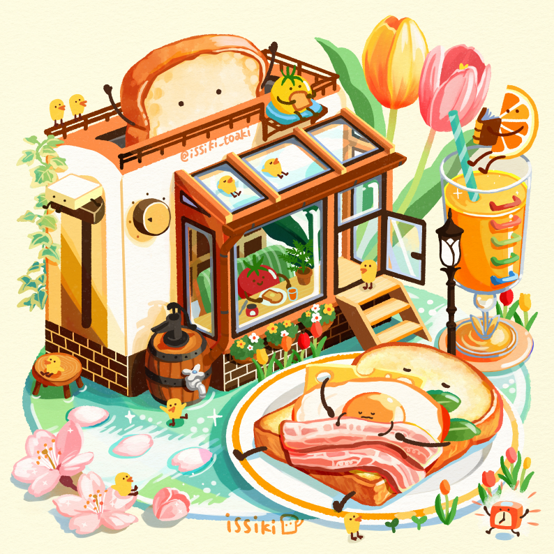 吐司花园插画图片壁纸