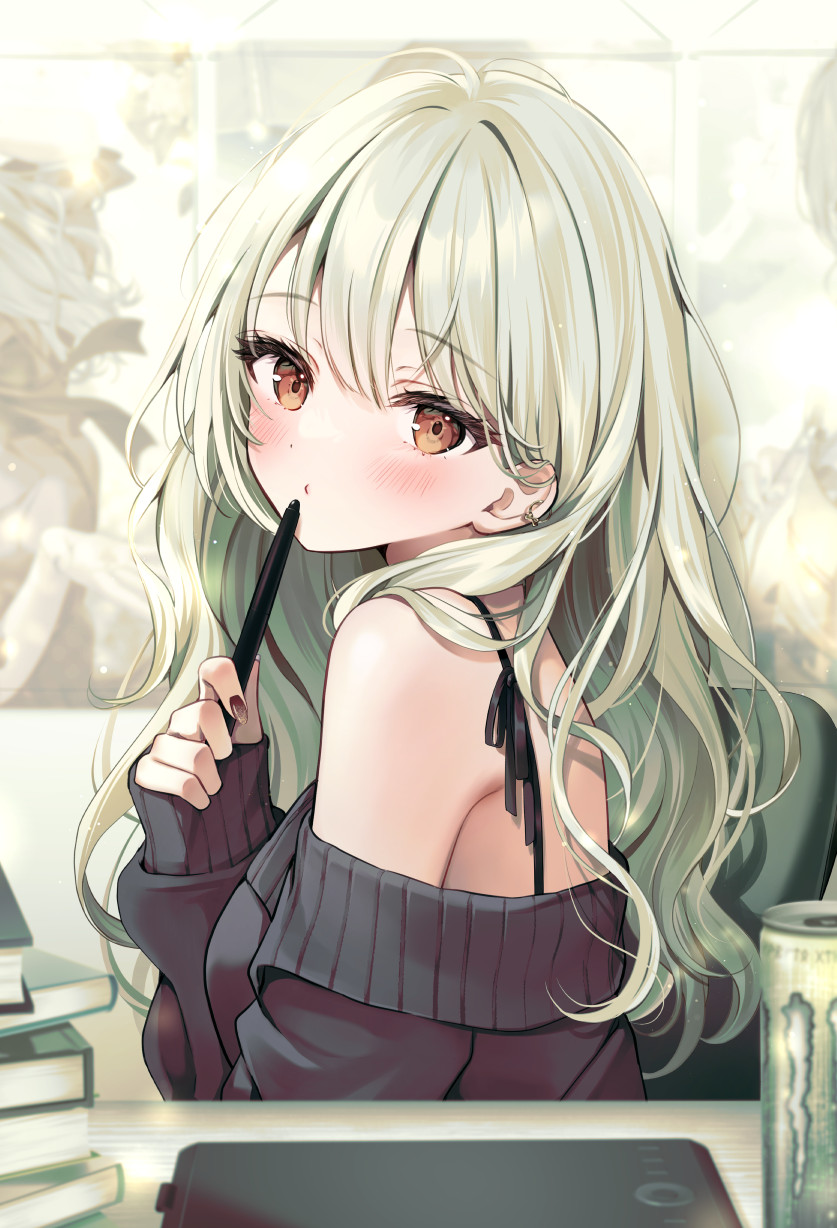 今天要画什么呢插画图片壁纸