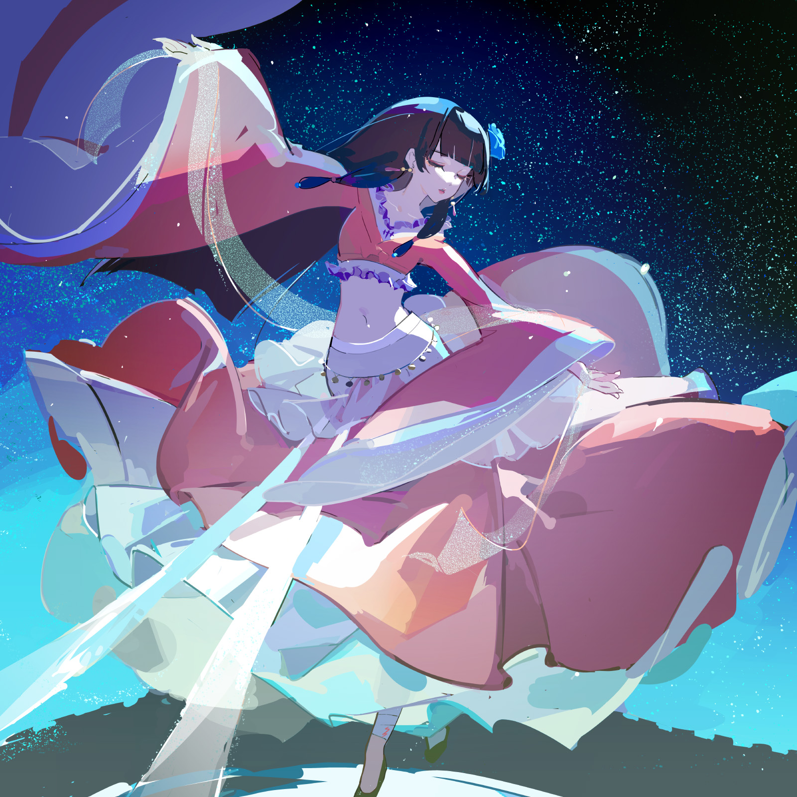 变成花朵插画图片壁纸