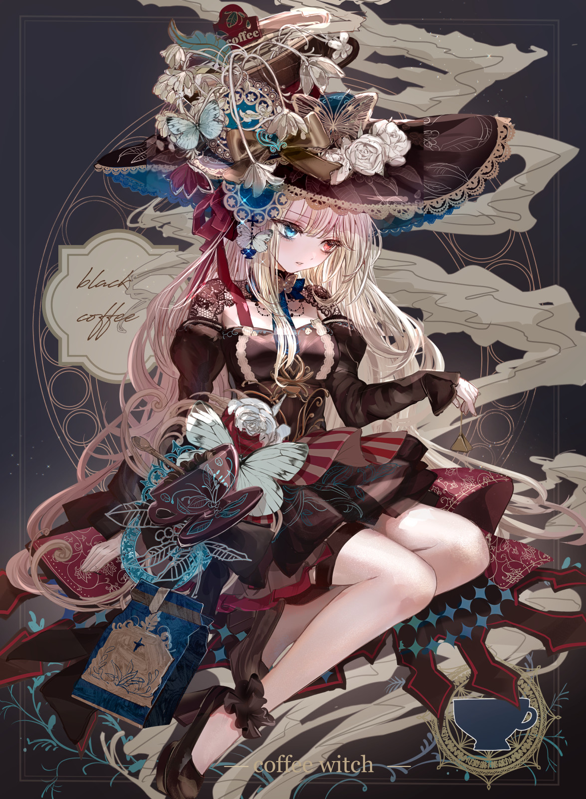 黑咖啡魔女☕插画图片壁纸