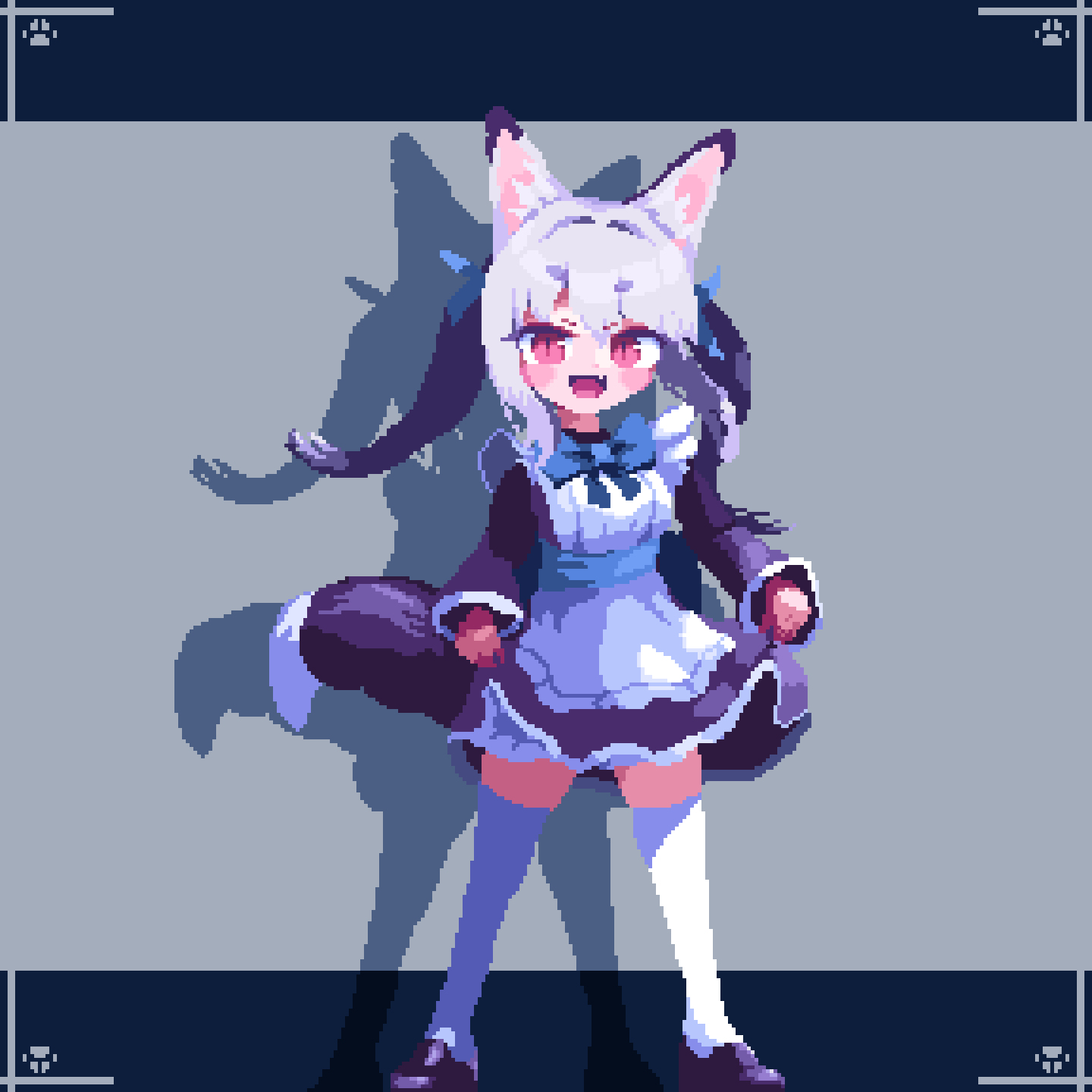 maid Fox插画图片壁纸