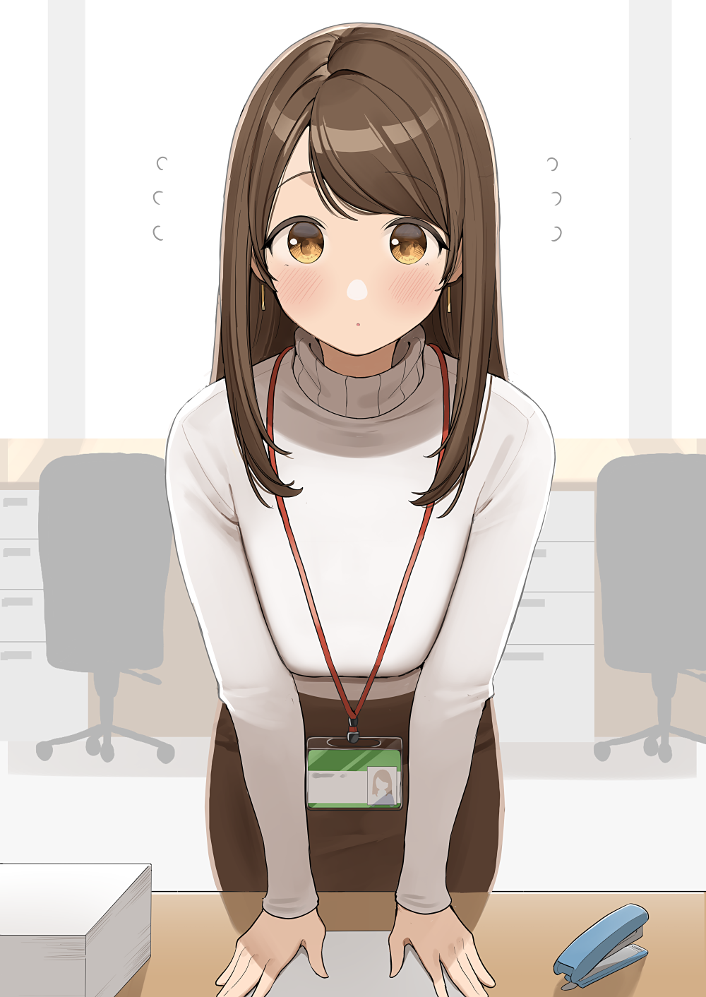 OL好像想让你做点什么似的看着这边。。。插画图片壁纸