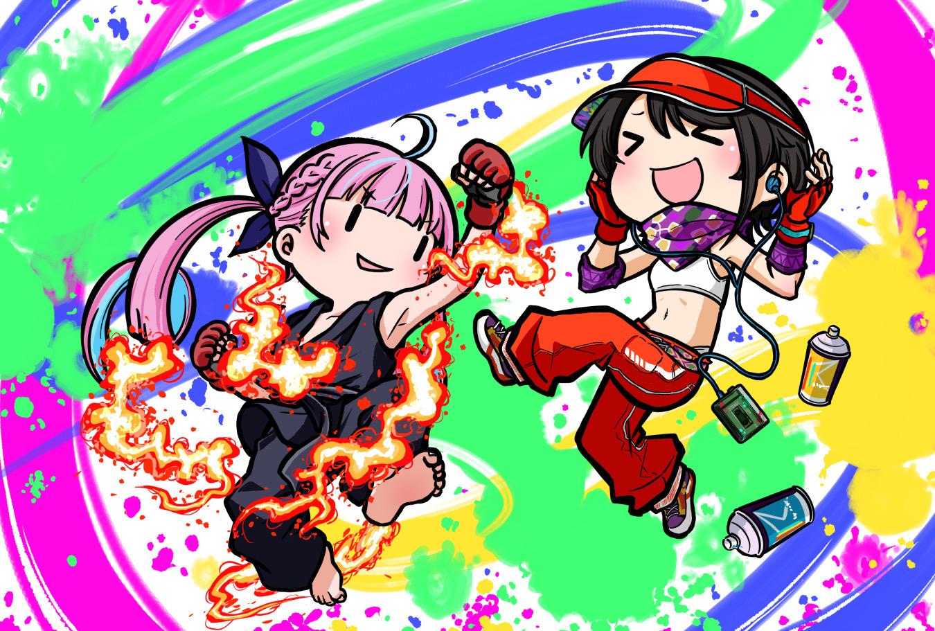 スト6で対戦コラボをするあくスバ。