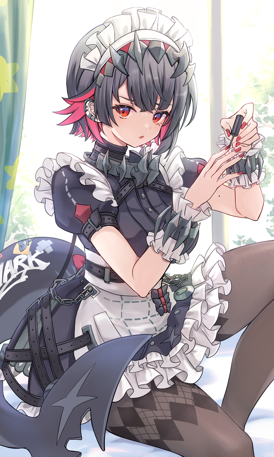 工作准备鲨鱼女仆插画图片壁纸