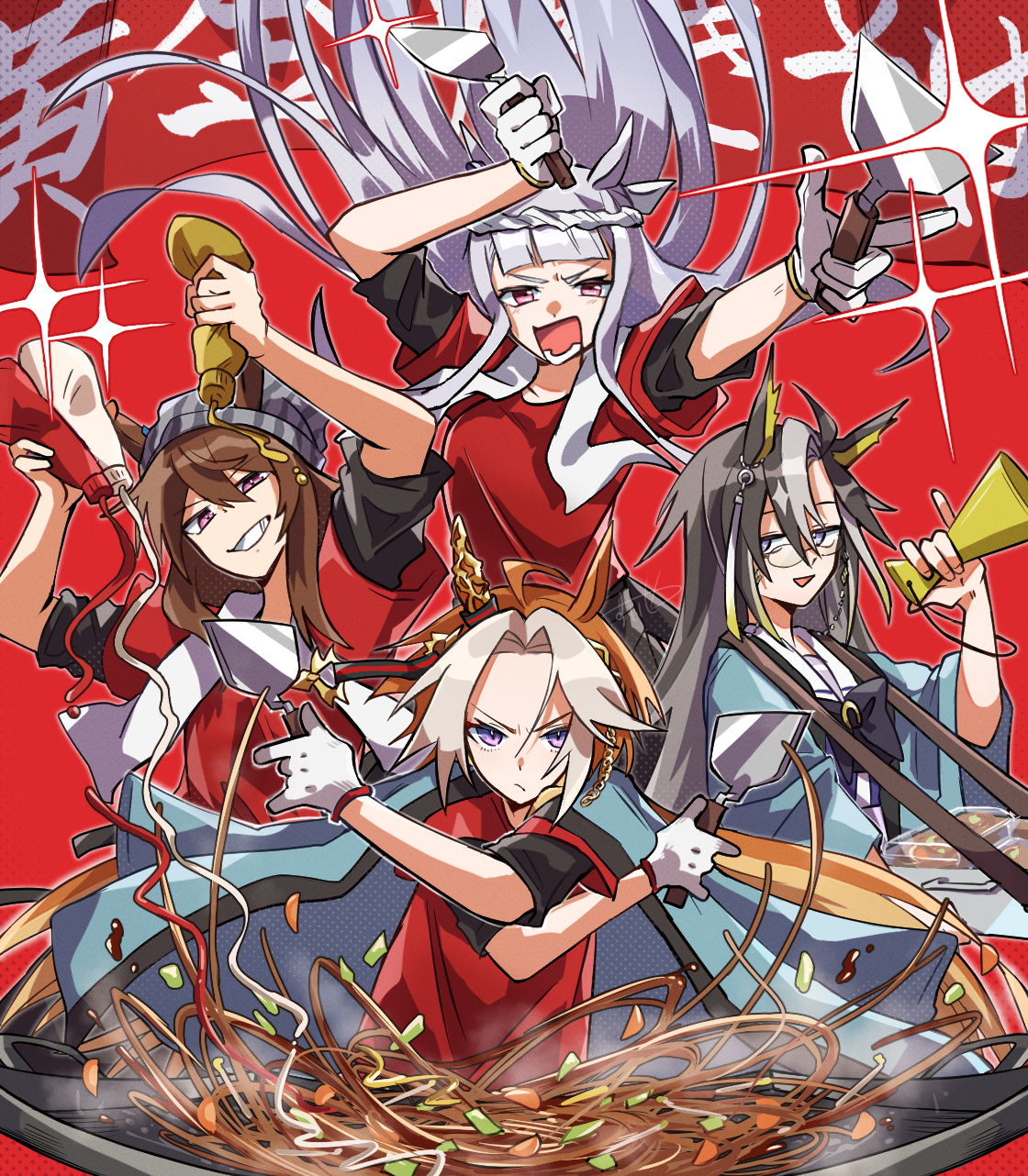 黄金炒面插画图片壁纸