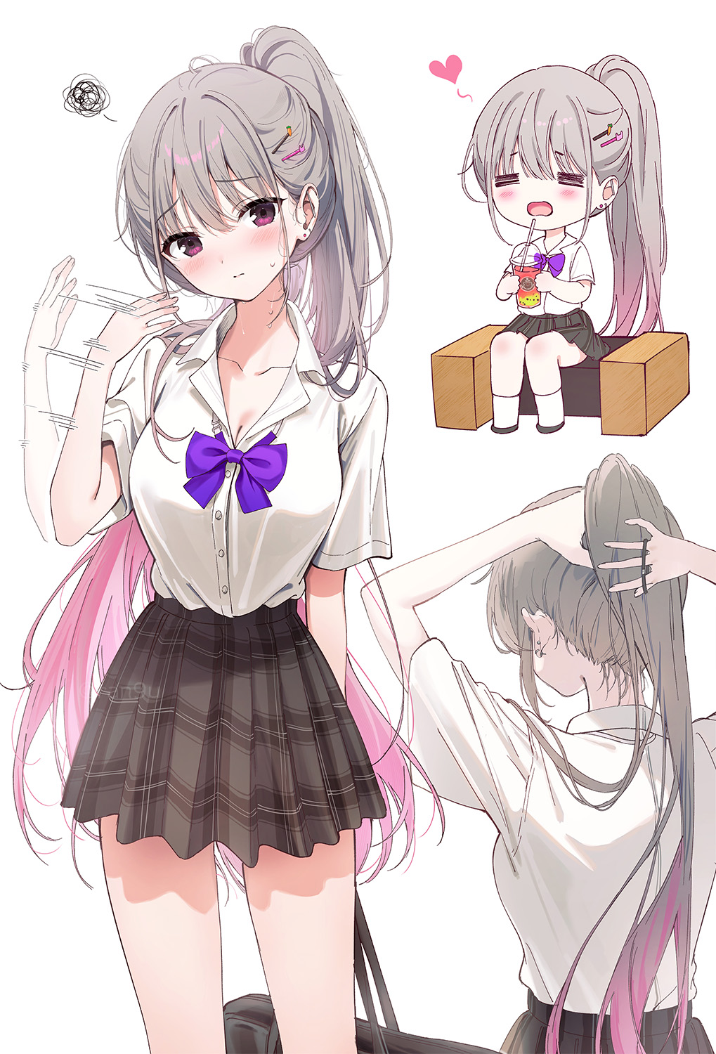 夏天的小辣妹插画图片壁纸