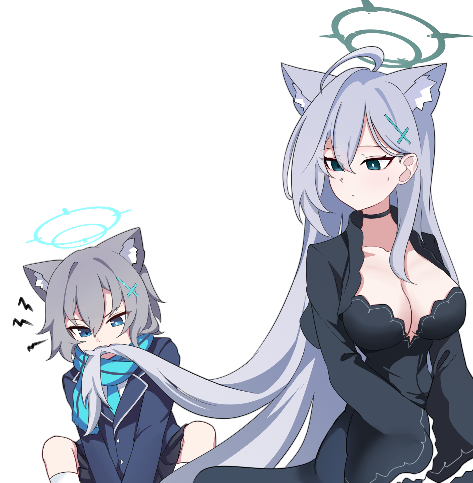 小狼大狼插画图片壁纸
