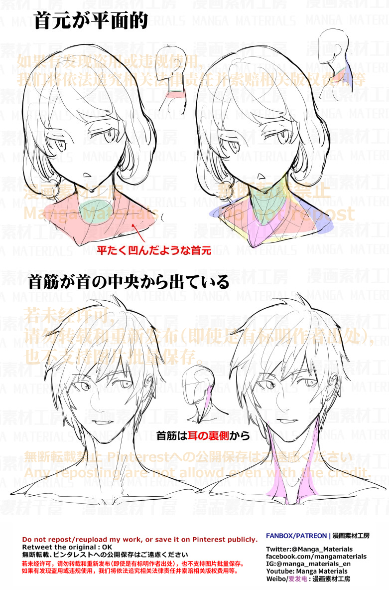 个人笔记：脖子的立体感插画图片壁纸