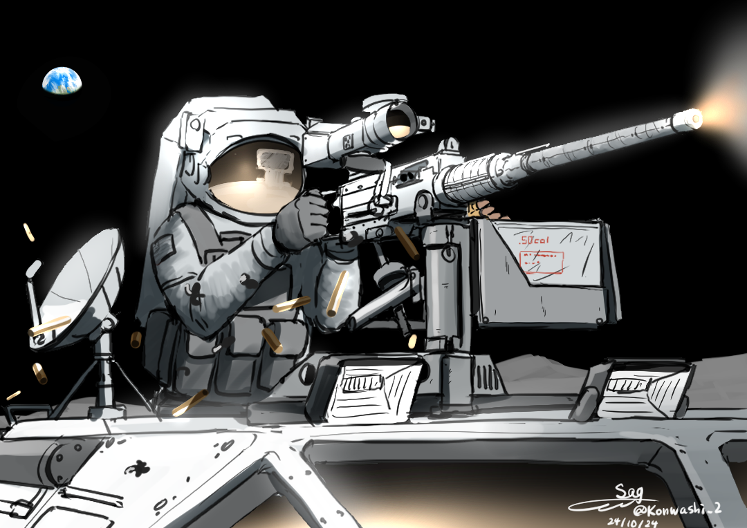 宇宙でも現役のM2ブローニング插画图片壁纸