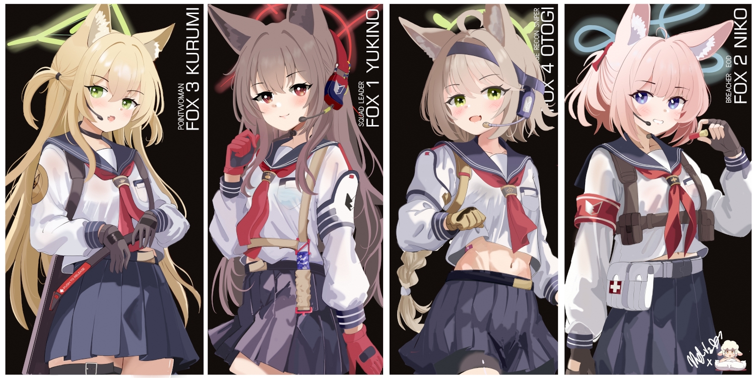 FOX小队（蓝色档案）Fox Platoon插画图片壁纸