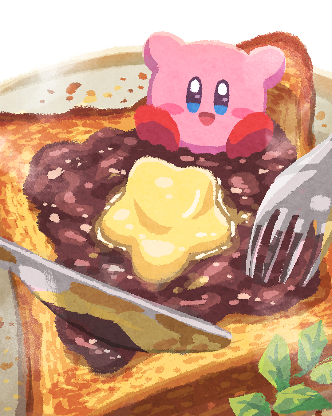 あんバタートースト插画图片壁纸