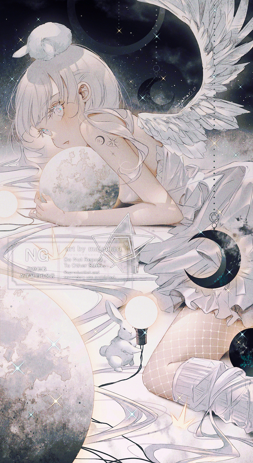 White Moon 插画图片壁纸
