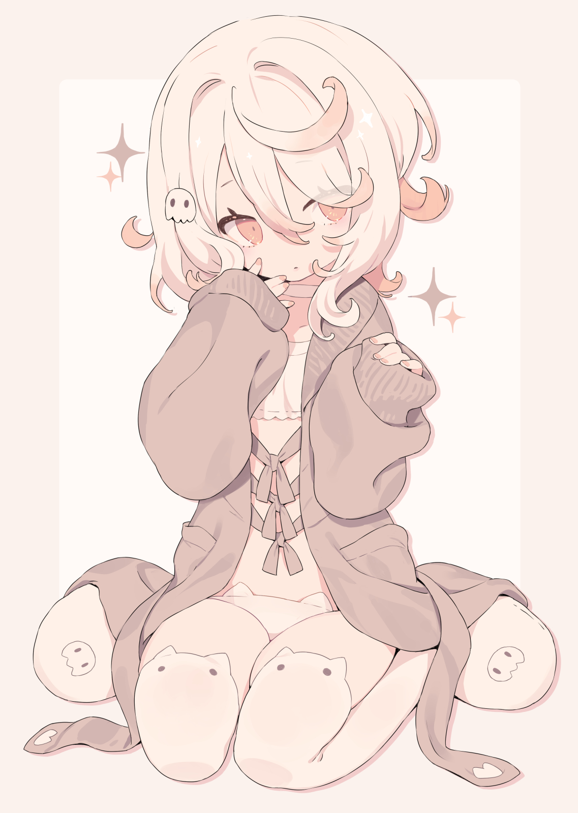 tamaya×Favorite合作针织衫长开衫宣传插画图片壁纸