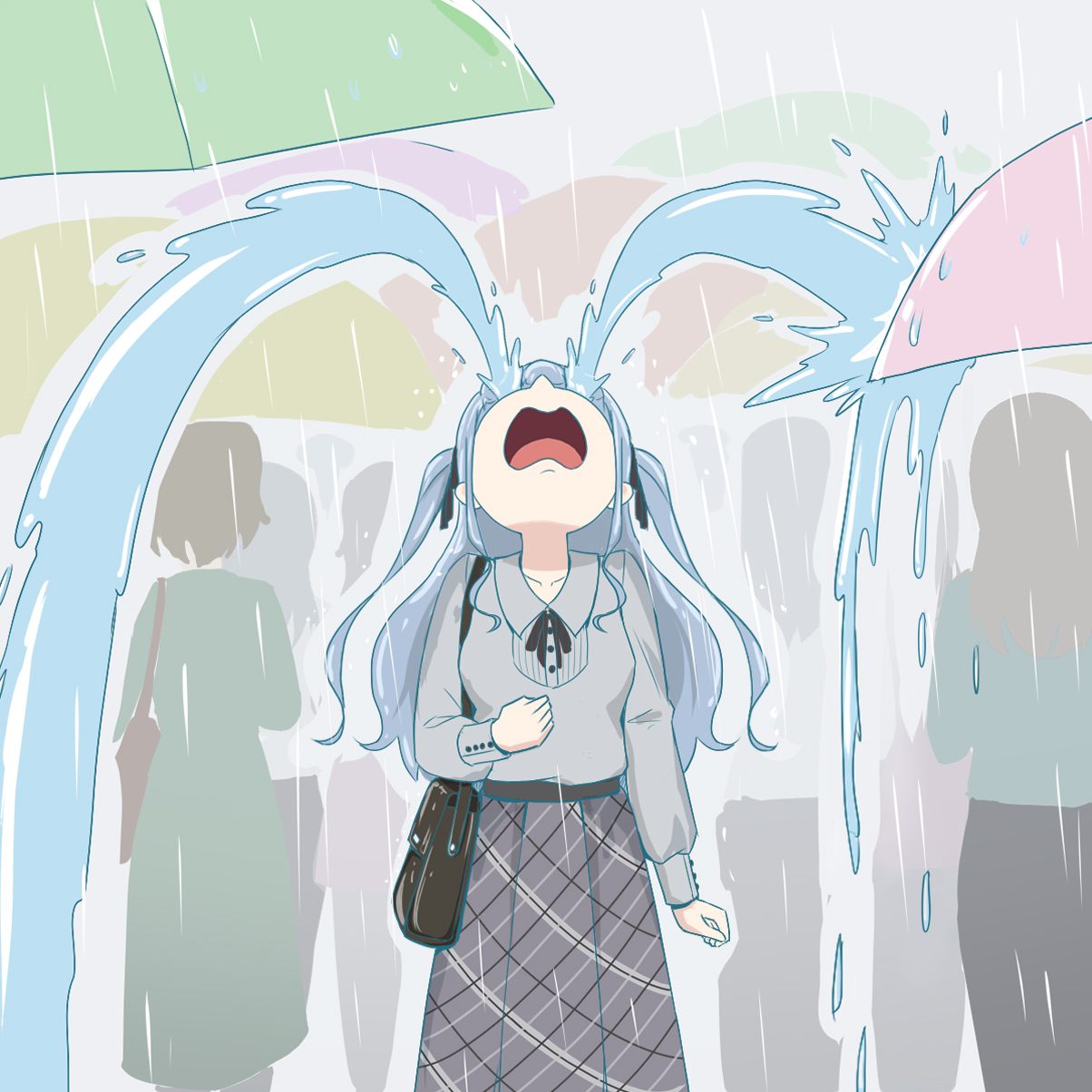 祥子的泪水，喷射了出来插画图片壁纸