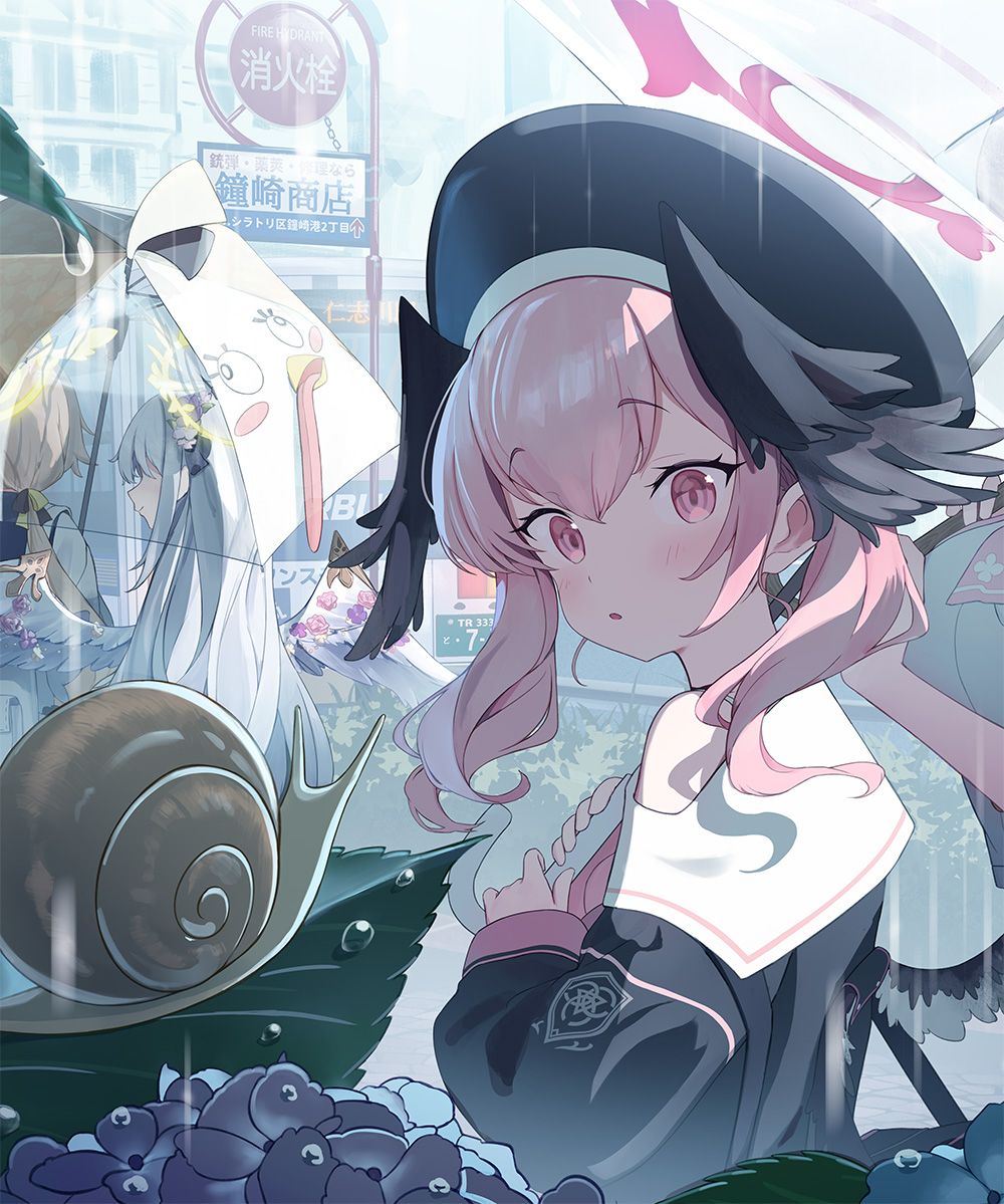 梅雨季节的归途插画图片壁纸