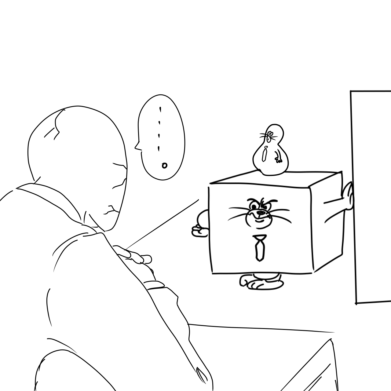 トムとジェリー先生と黒服头像同人高清图