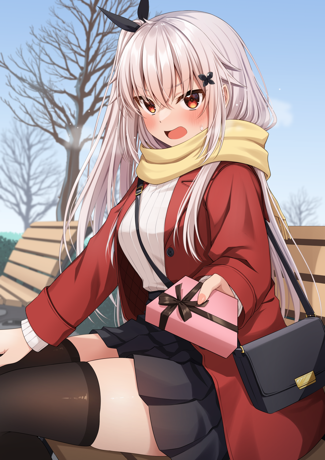 “谢谢什么的……能快点收下吗？！”插画图片壁纸