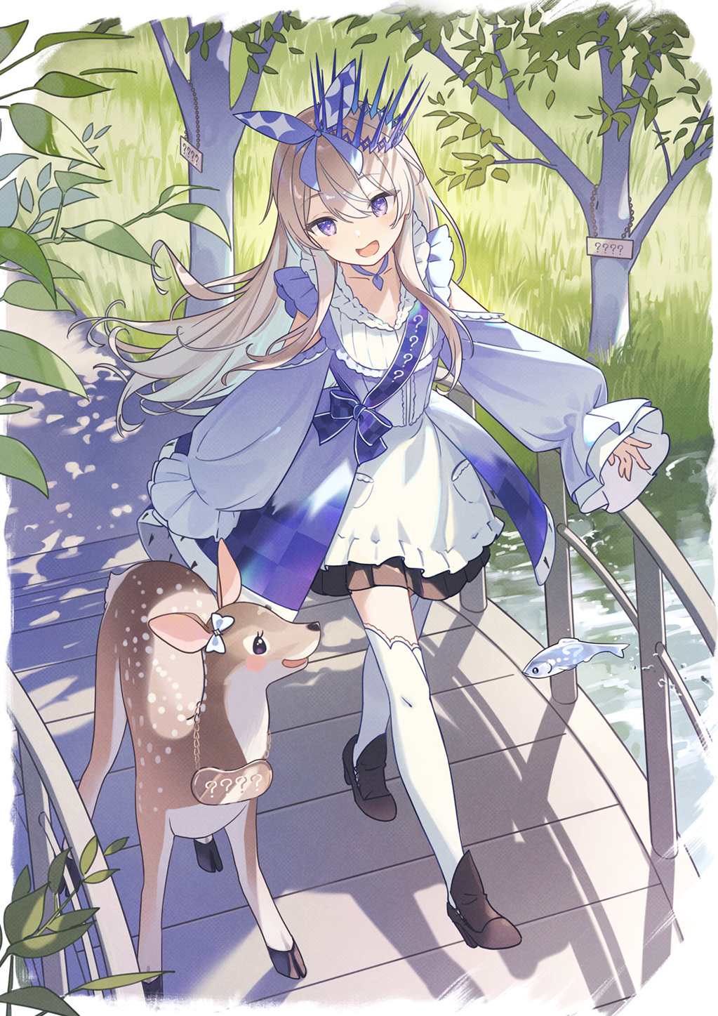 爱丽丝与小鹿插画图片壁纸