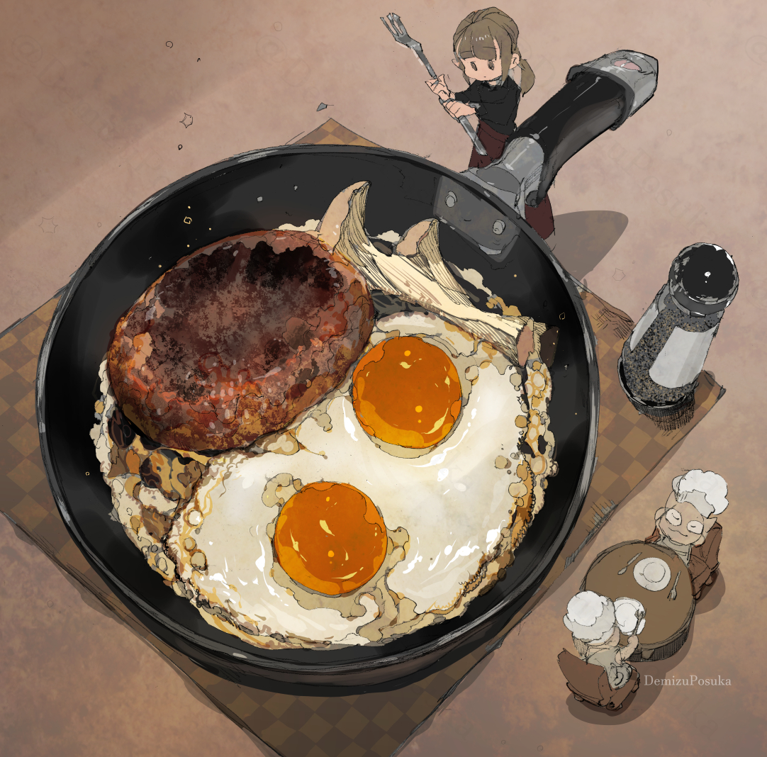 偶尔自己做饭插画图片壁纸