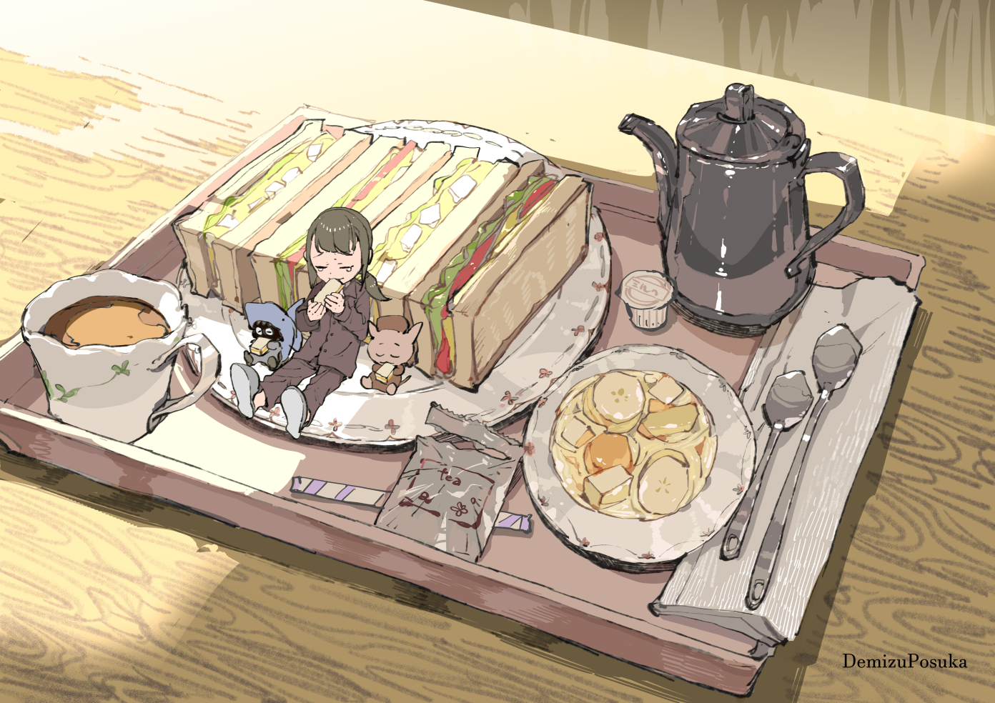 かいふくのサンドイッチ插画图片壁纸