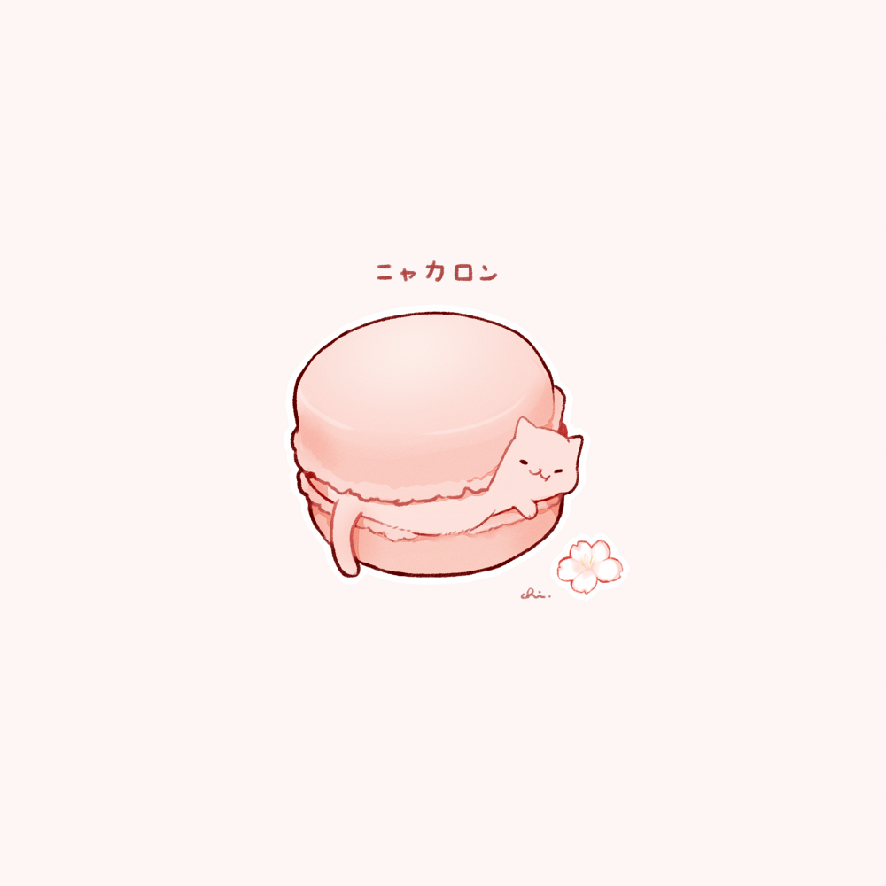 桜マカロン插画图片壁纸