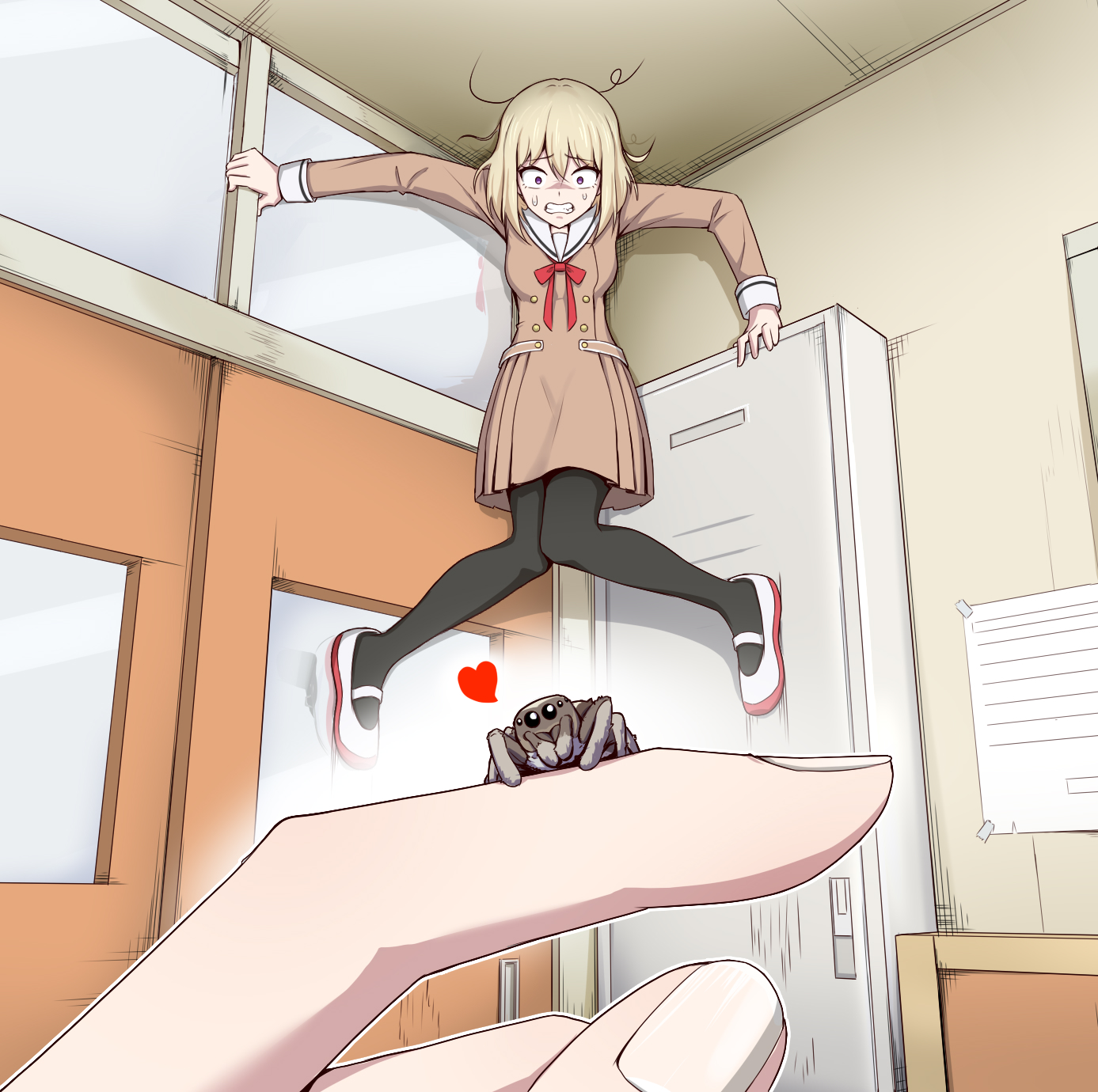 有只可爱的小蜘蛛拿给初音看看~插画图片壁纸