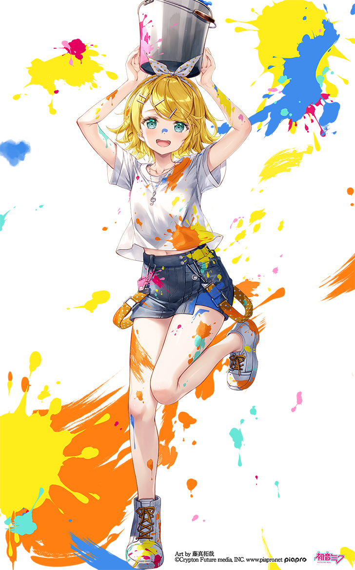 デニムペイント鏡音リン插画图片壁纸