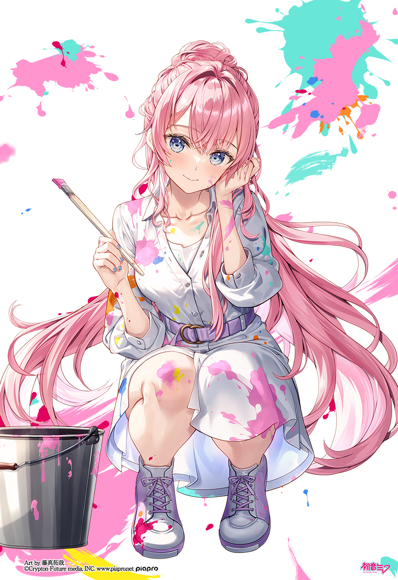 ペンキペイント巡音ルカ插画图片壁纸