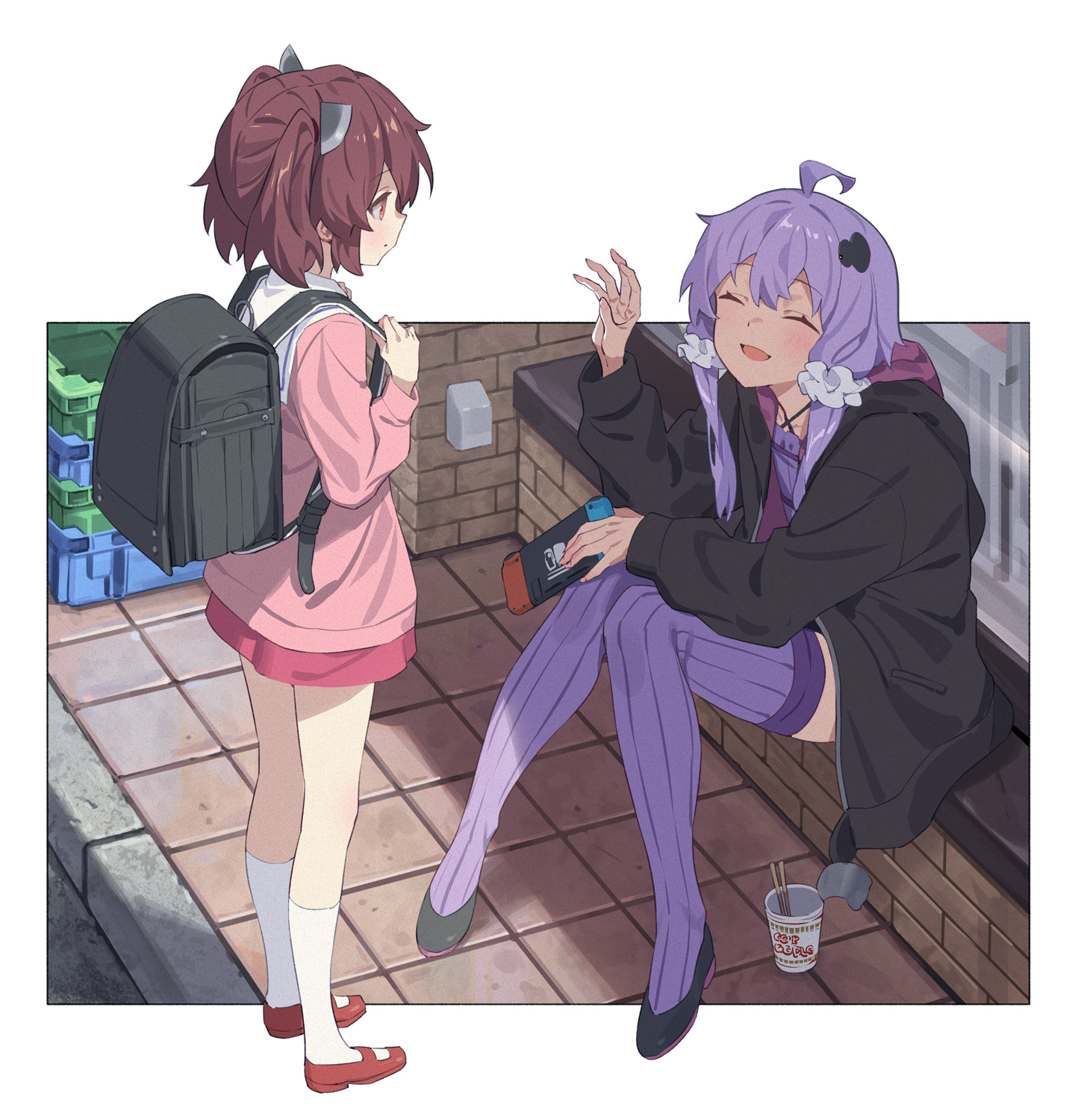 下校中きりたんとコンビニ前のゆかりさん头像同人高清图