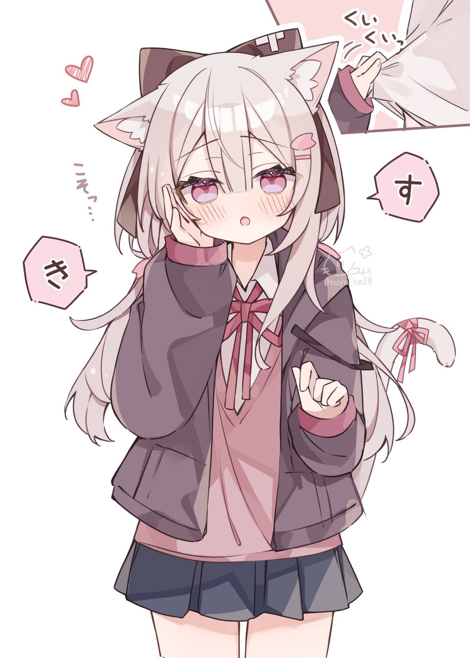 こそっと気持ちを伝えてくる猫耳ちゃん头像同人高清图
