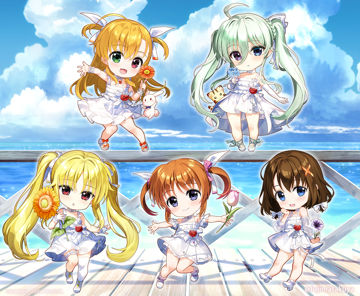 リリカルなのは20周年記念 ちびキャラ大集合！插画图片壁纸