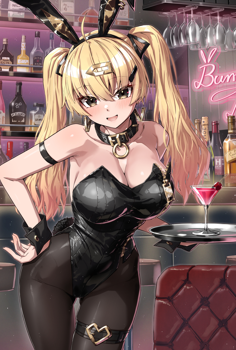 黒金バニー插画图片壁纸
