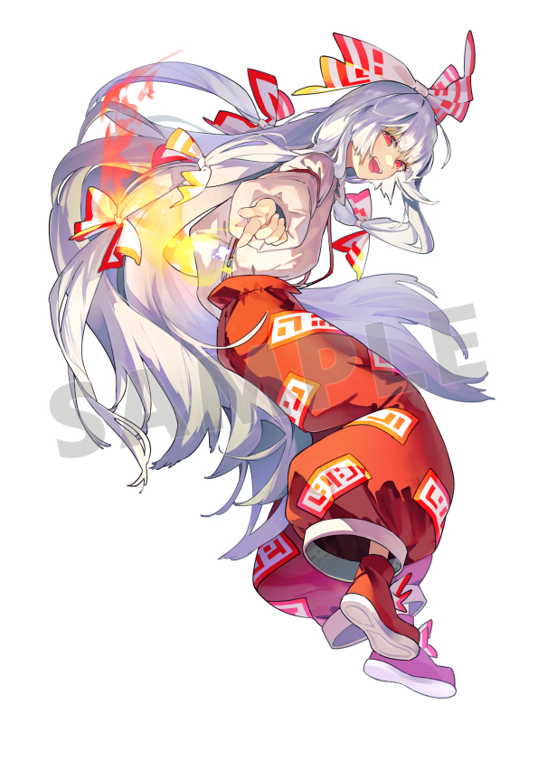 藤原妹紅 100均東方插画图片壁纸