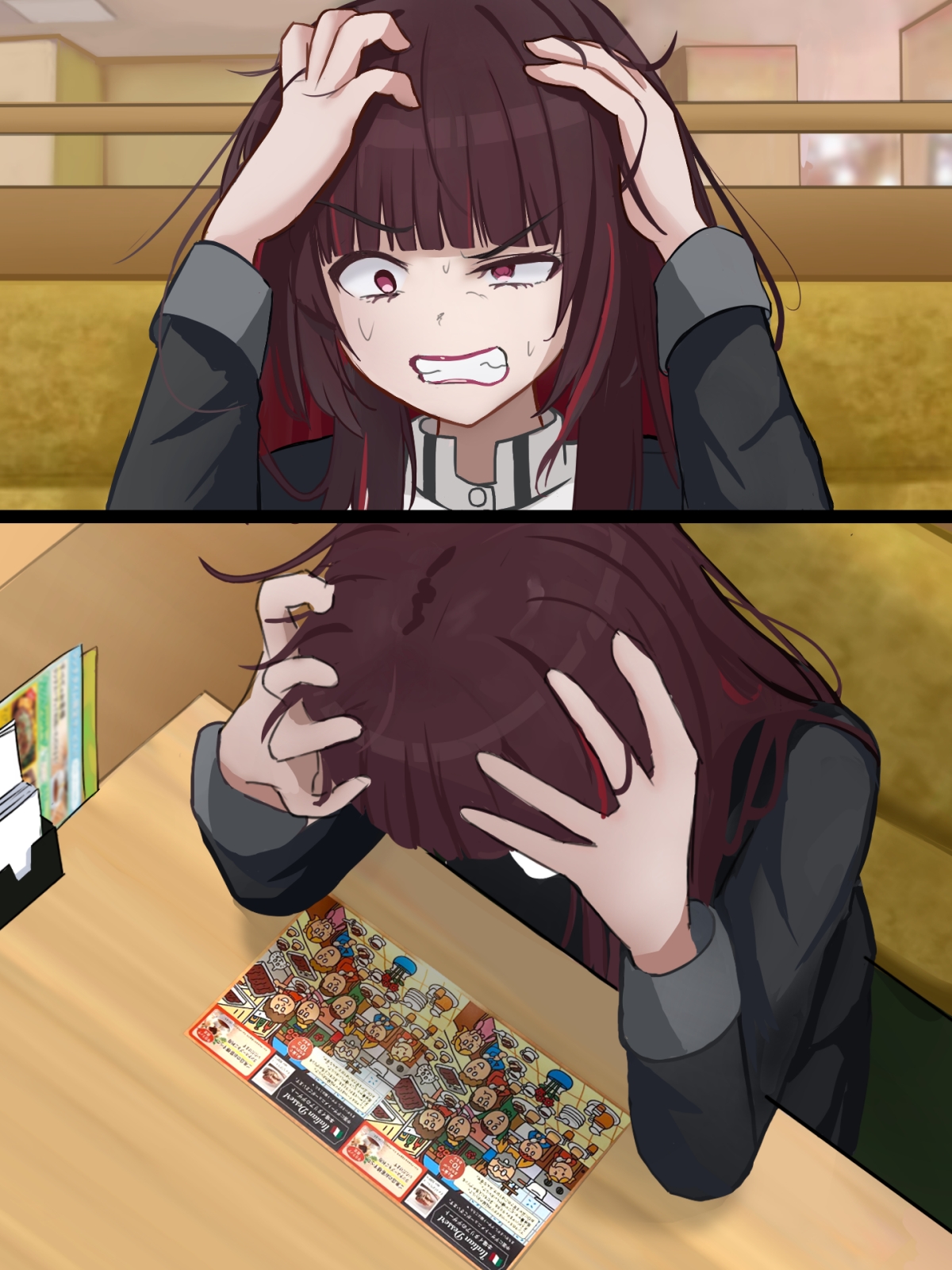 サイゼでキレるお姉さま插画图片壁纸