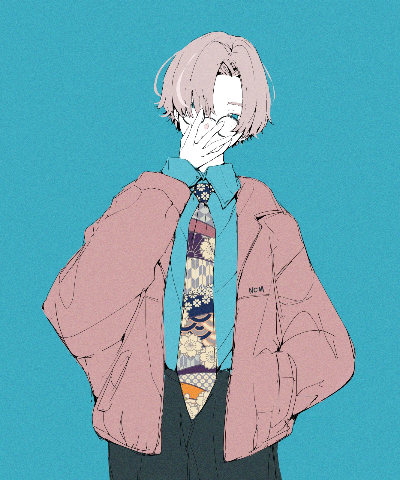 和柄ネクタイマン。